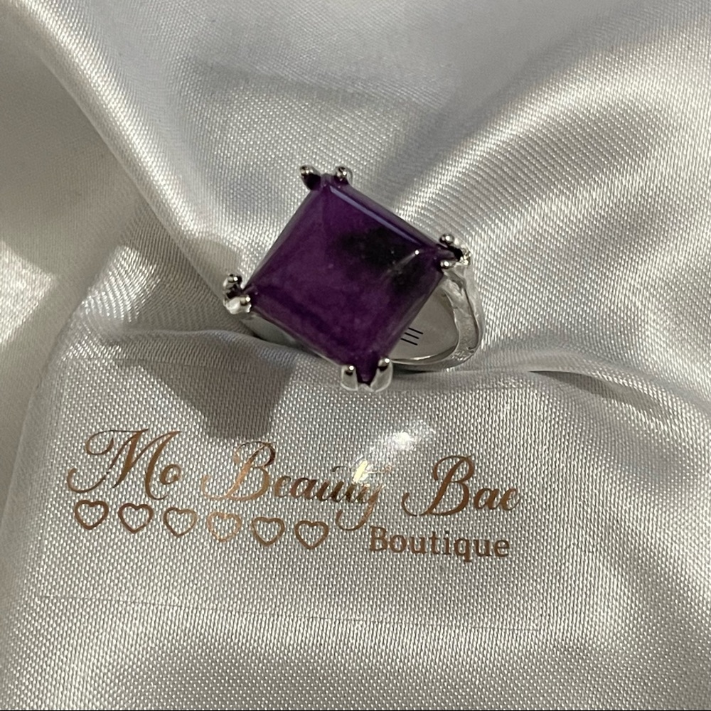 Silver and Purple Gemstone Ring by - Picture 3 of 5